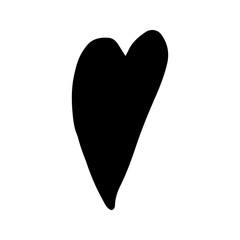 Simple doodle vector heart for valentine's day cards, posters, wrapping and design. Hand drawn heart, isolated on white backdrop. Geometric shape, symbol Valentine's Day illustration.