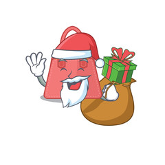 Cartoon design of women handbag Santa having Christmas gift