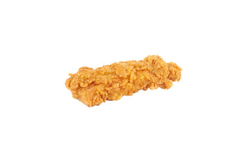 Fried breaded chicken fillet isolated on white background