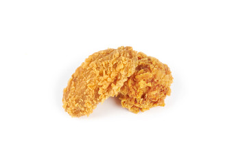 Fried chicken isolated on the white background