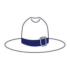 Isolated hat with belt vector design
