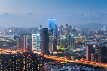 Fototapeta na wymiar Panorama of Shenzhen Qianhai Free Trade Zone