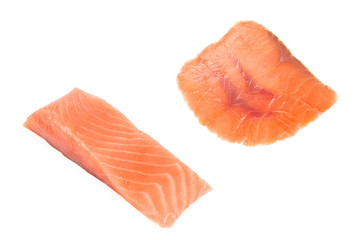 Fillet of red fish isolated on white background