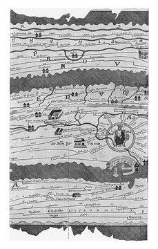 Rome from the Tabula Peutingeriana, vintage illustration.