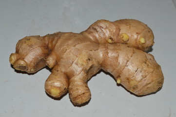 Old ginger placed in bamboo containers