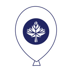 Canadian maple leaf inside balloon vector design
