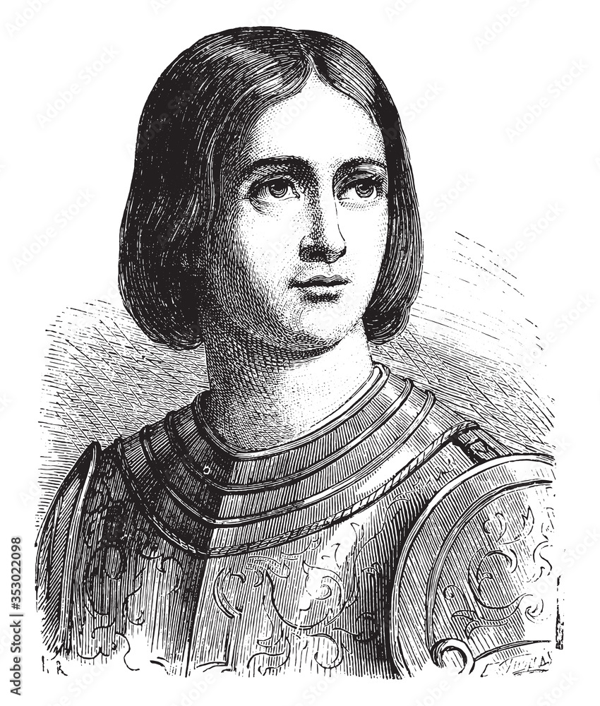 Wall mural jeanne d'arc, vintage illustration.