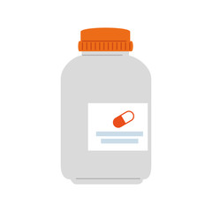 medicine bottle icon on white background vector illustration design