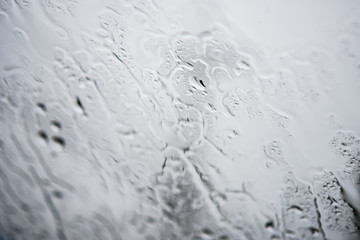 water drops on window glass.
