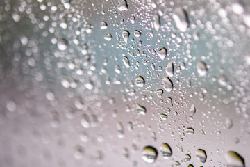 water drops on window glass.