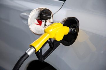 Car refueling on the petrol station