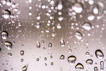 water drops on window glass.