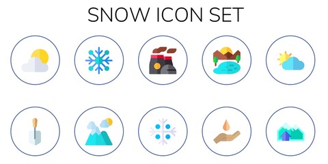 Modern Simple Set of snow Vector flat Icons