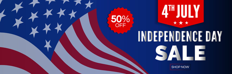 4th of july USA independence day sale special offer banner design