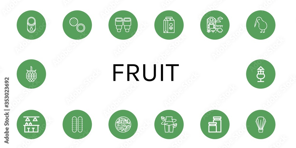 Poster fruit icon set