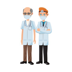 Fototapeta premium male doctors using medical masks