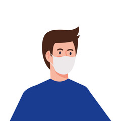 man using protective surgical mask for covid 19 prevention vector illustration design