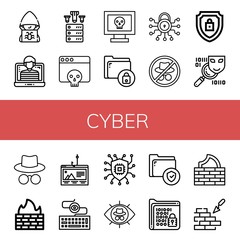 cyber simple icons set