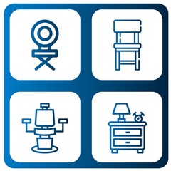 stool simple icons set