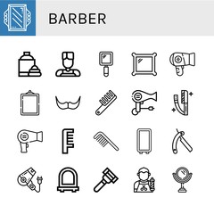 Set of barber icons