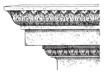 Cornice molding, vintage illustration. © Morphart