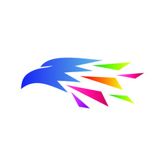 Colorful eagle head logo design