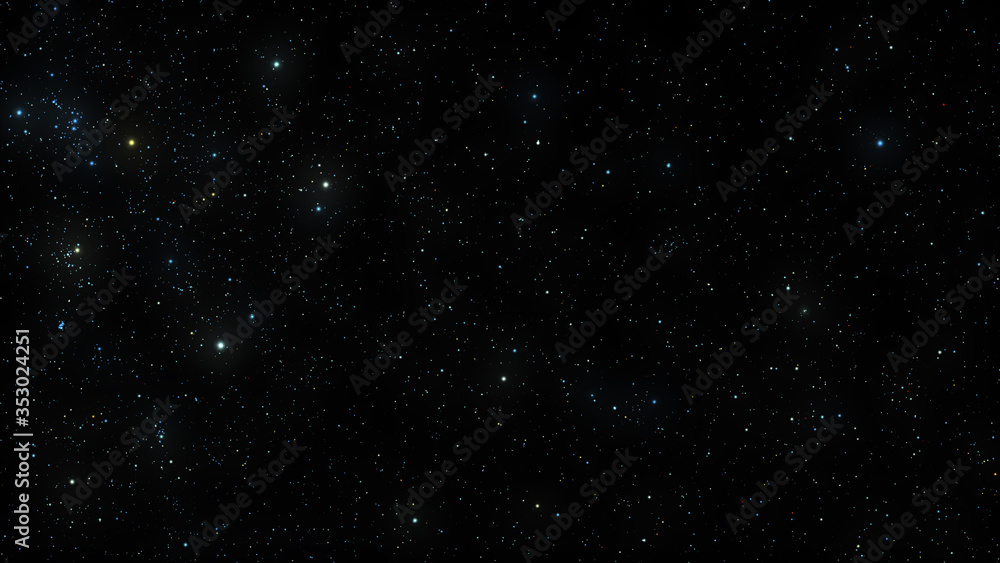 Wall mural night sky with stars sparkling on black background