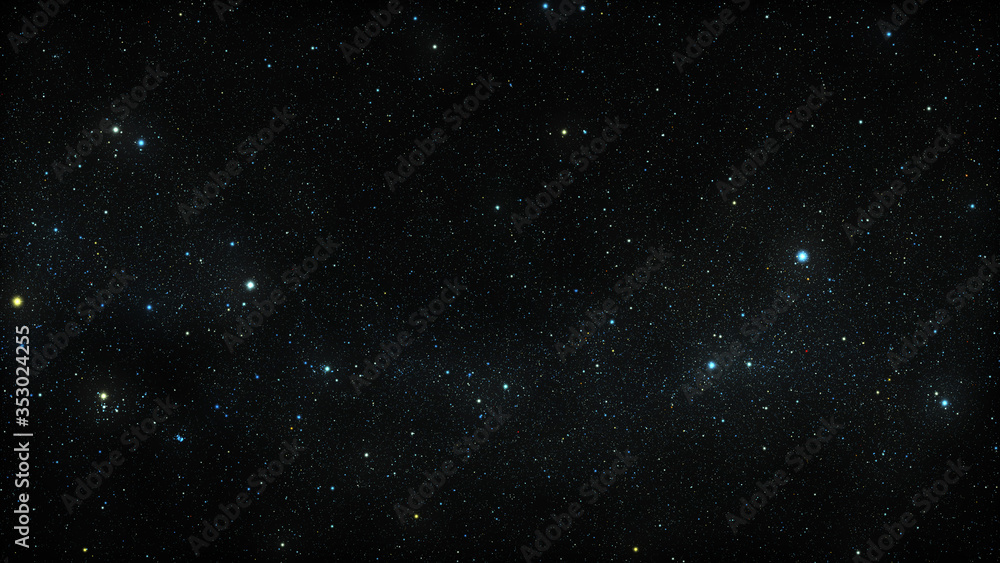 Wall mural night sky with stars sparkling on black background
