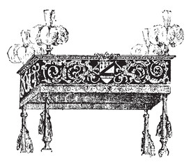 Baldachin, vintage illustration. © Morphart