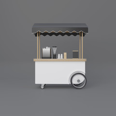 Street coffee cart mockup © Es sarawuth