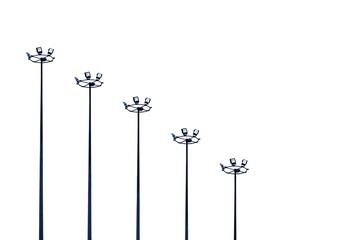 Street Lamps isolated on white background.