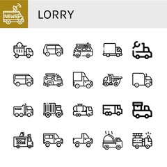 lorry icon set