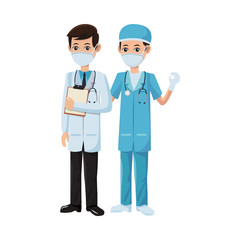 male doctors using medical masks