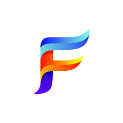 Colorful f logo design vector