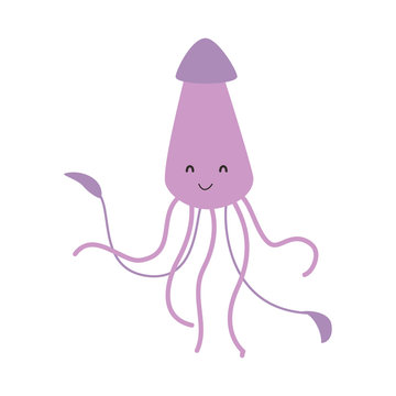 cute squid vector