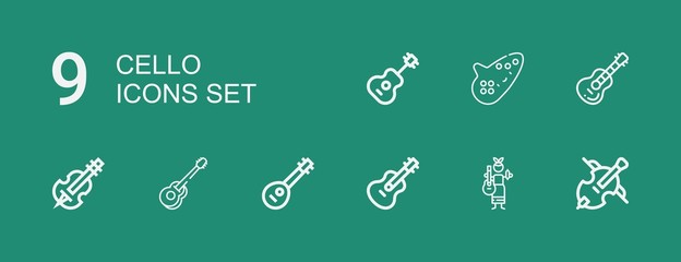 Editable 9 cello icons for web and mobile