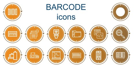 Editable 14 barcode icons for web and mobile