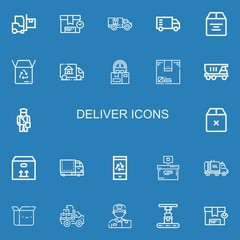 Editable 22 deliver icons for web and mobile