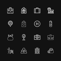 Editable 16 suitcase icons for web and mobile
