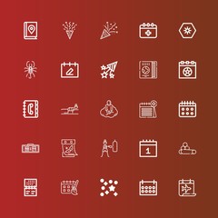 Editable 25 calendar icons for web and mobile