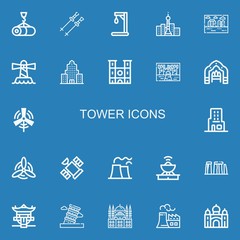 Editable 22 tower icons for web and mobile