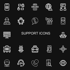 Editable 22 support icons for web and mobile