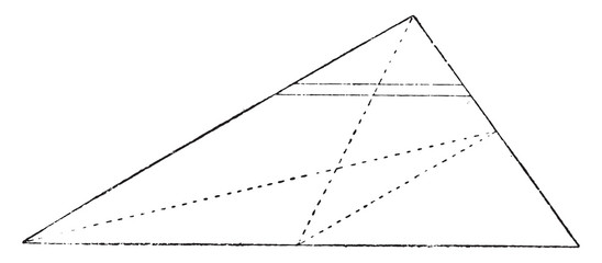 Center of the area of a triangle, vintage illustration. - obrazy, fototapety, plakaty