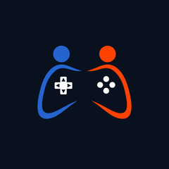 Gamer community logo design vector