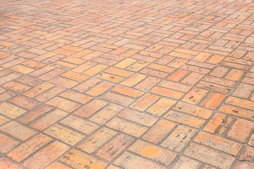 Old brown brick floor Pavement Background texture