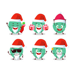 Santa Claus emoticons with green baloon cartoon character