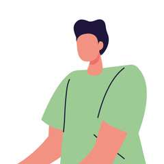 young man faceless on white background vector illustration design