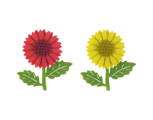 Sunflowers Plastic Model isolated on White Background with clipping path included.
