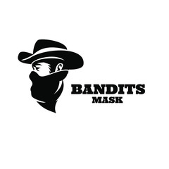 american Western Bandit Wild West Cowboy Gangster with Bandana Scarf Mask Logo illustration