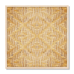 woven rattan with natural patterns frame isolated on white with clipping path.